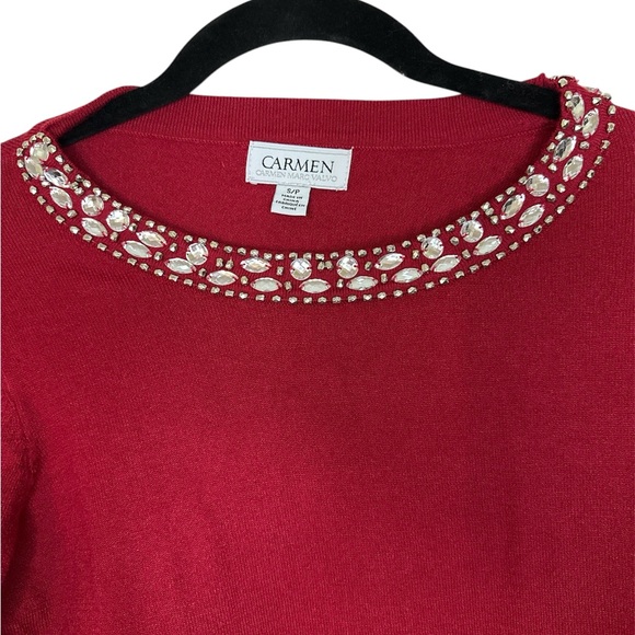 Women’s Red Rhinestones Sweater, Size Small, NWOT - Picture 3 of 5